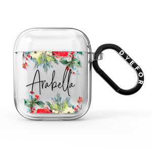 Personalised Floral Winter Arrangement AirPods Case