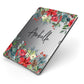 Personalised Floral Winter Arrangement Apple iPad Case on Grey iPad Side View