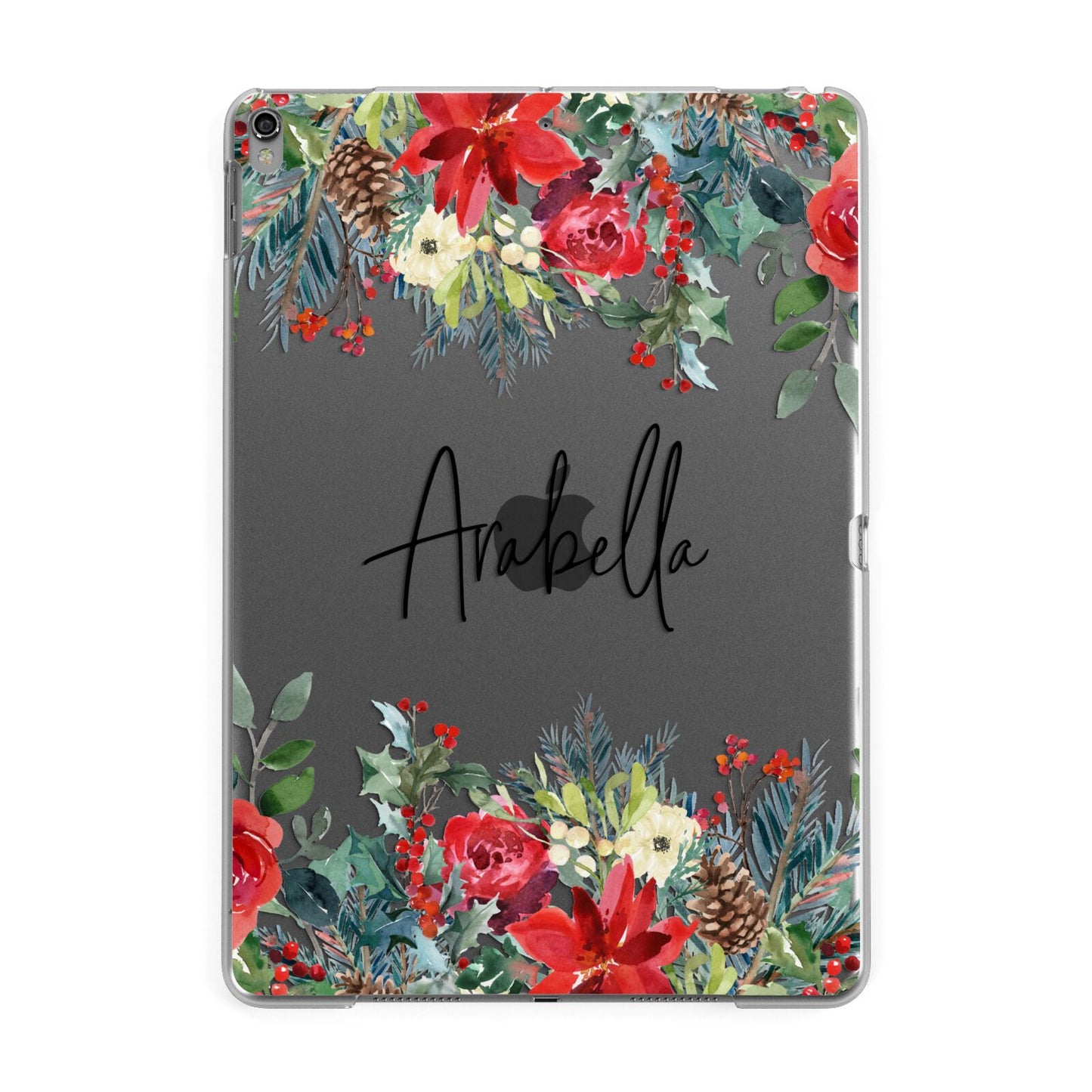 Personalised Floral Winter Arrangement Apple iPad Grey Case