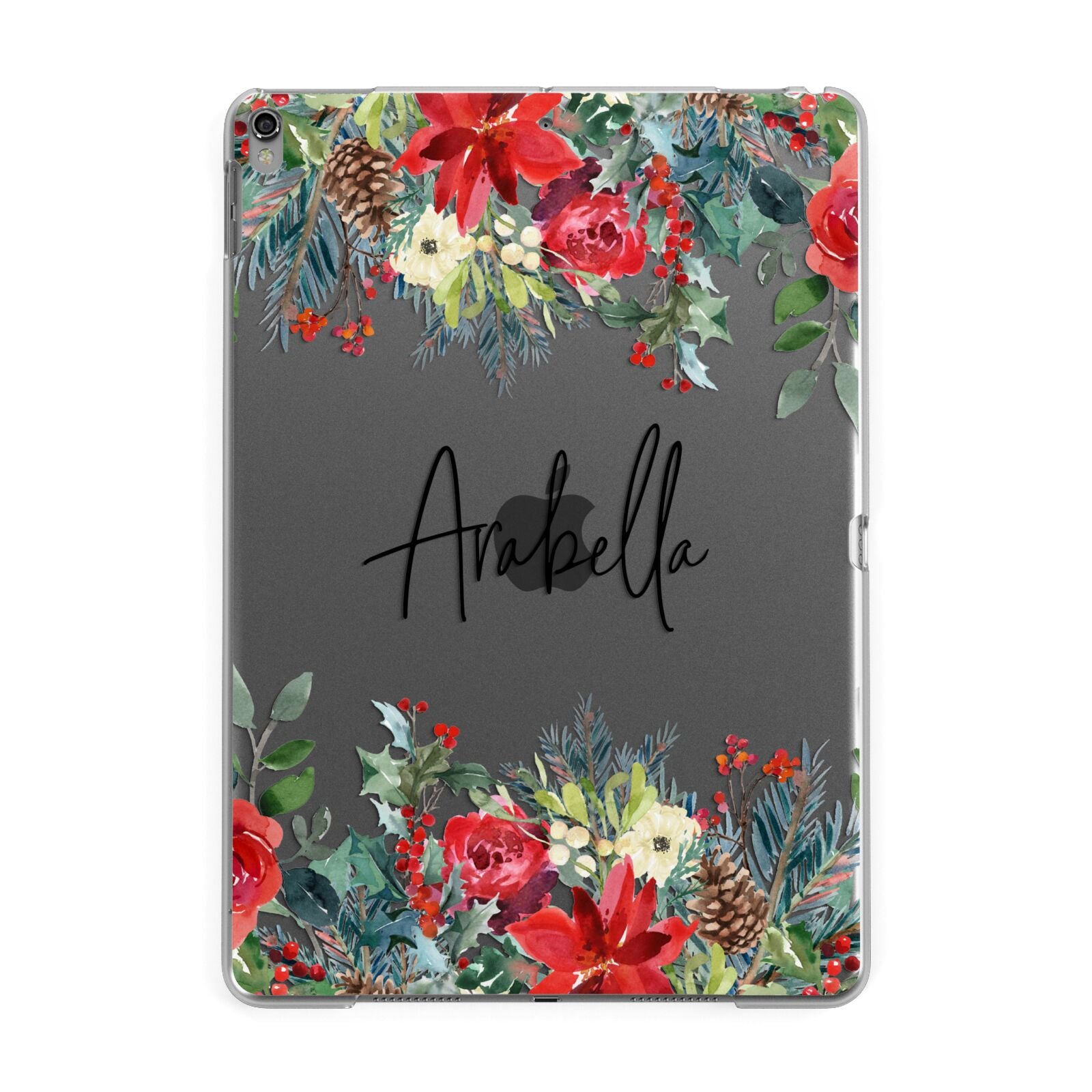 Personalised Floral Winter Arrangement Apple iPad Grey Case