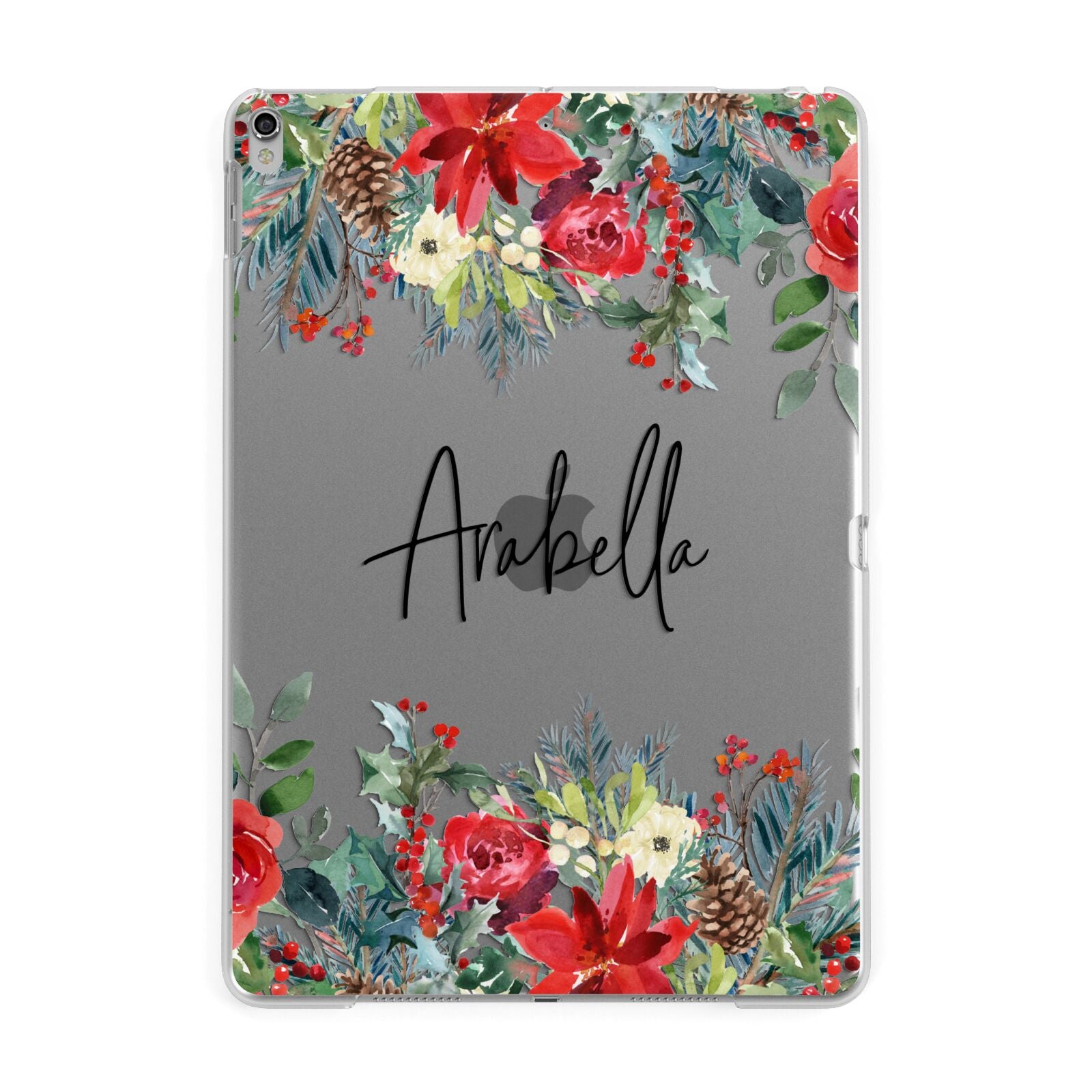 Personalised Floral Winter Arrangement Apple iPad Silver Case