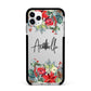 Personalised Floral Winter Arrangement Apple iPhone 11 Pro Max in Silver with Black Impact Case