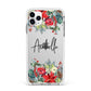 Personalised Floral Winter Arrangement Apple iPhone 11 Pro Max in Silver with White Impact Case