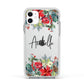 Personalised Floral Winter Arrangement Apple iPhone 11 in White with White Impact Case