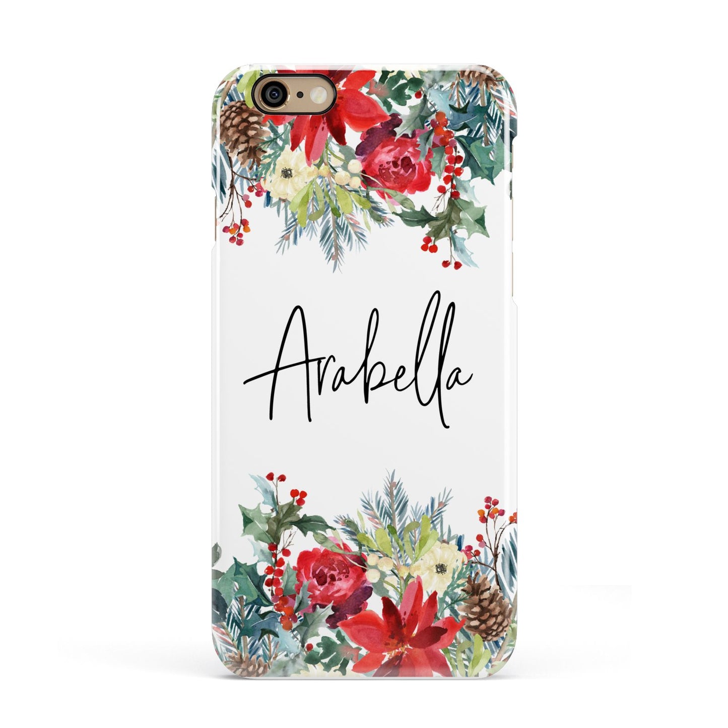 Personalised Floral Winter Arrangement Apple iPhone 6 3D Snap Case
