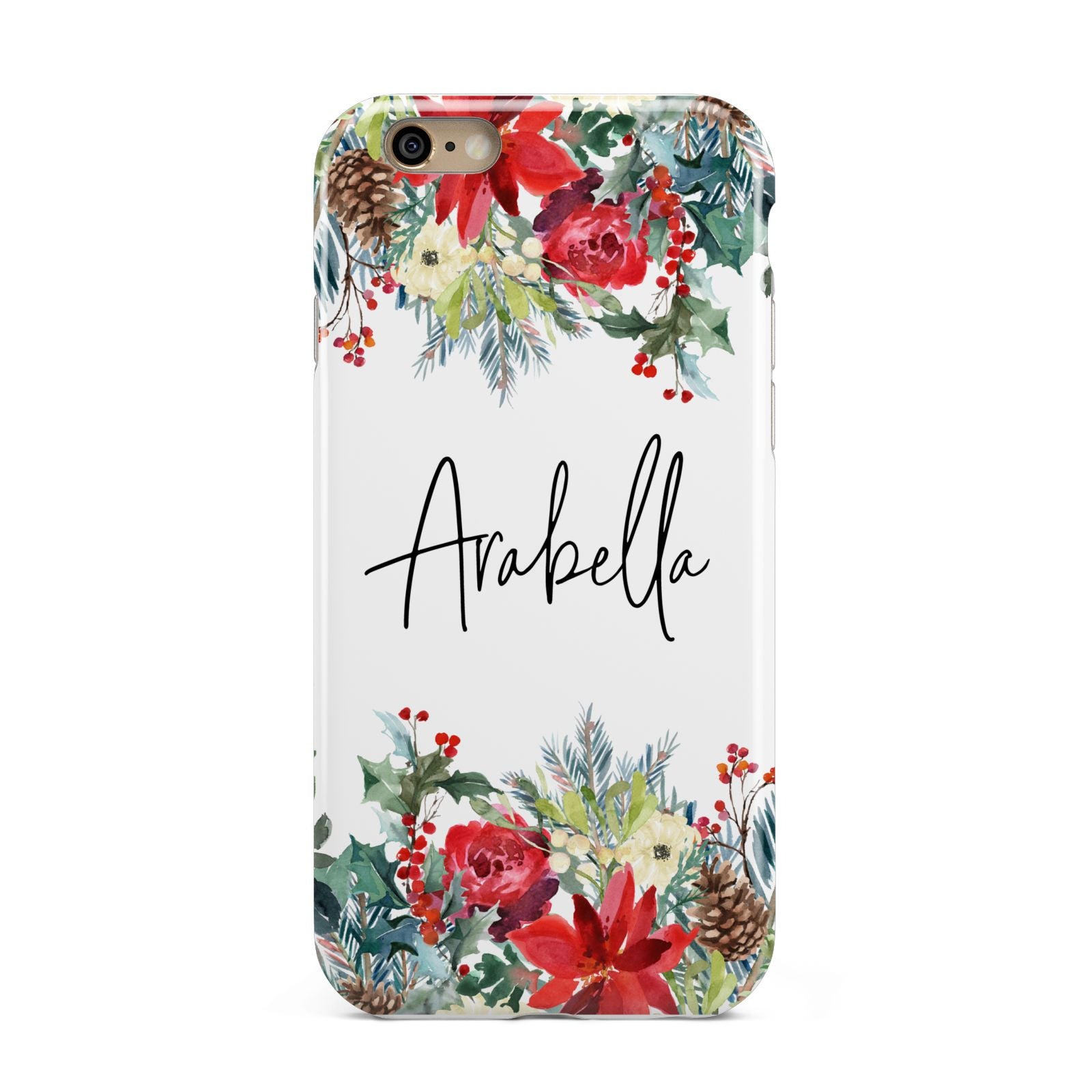 Personalised Floral Winter Arrangement Apple iPhone 6 3D Tough Case