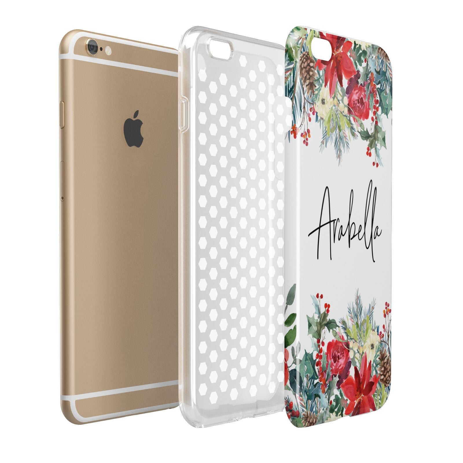 Personalised Floral Winter Arrangement Apple iPhone 6 Plus 3D Tough Case Expand Detail Image