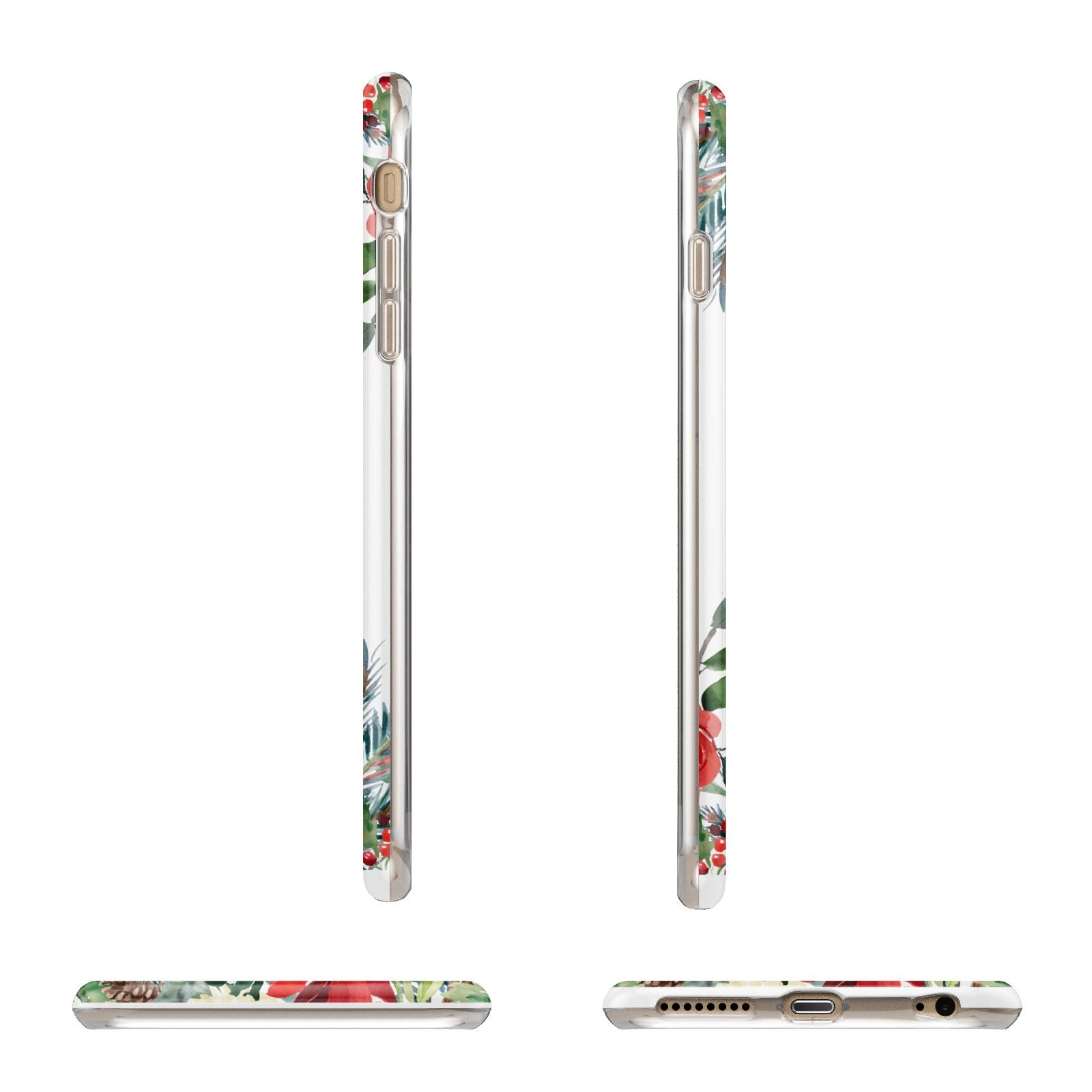 Personalised Floral Winter Arrangement Apple iPhone 6 Plus 3D Wrap Tough Case Alternative Image Angles