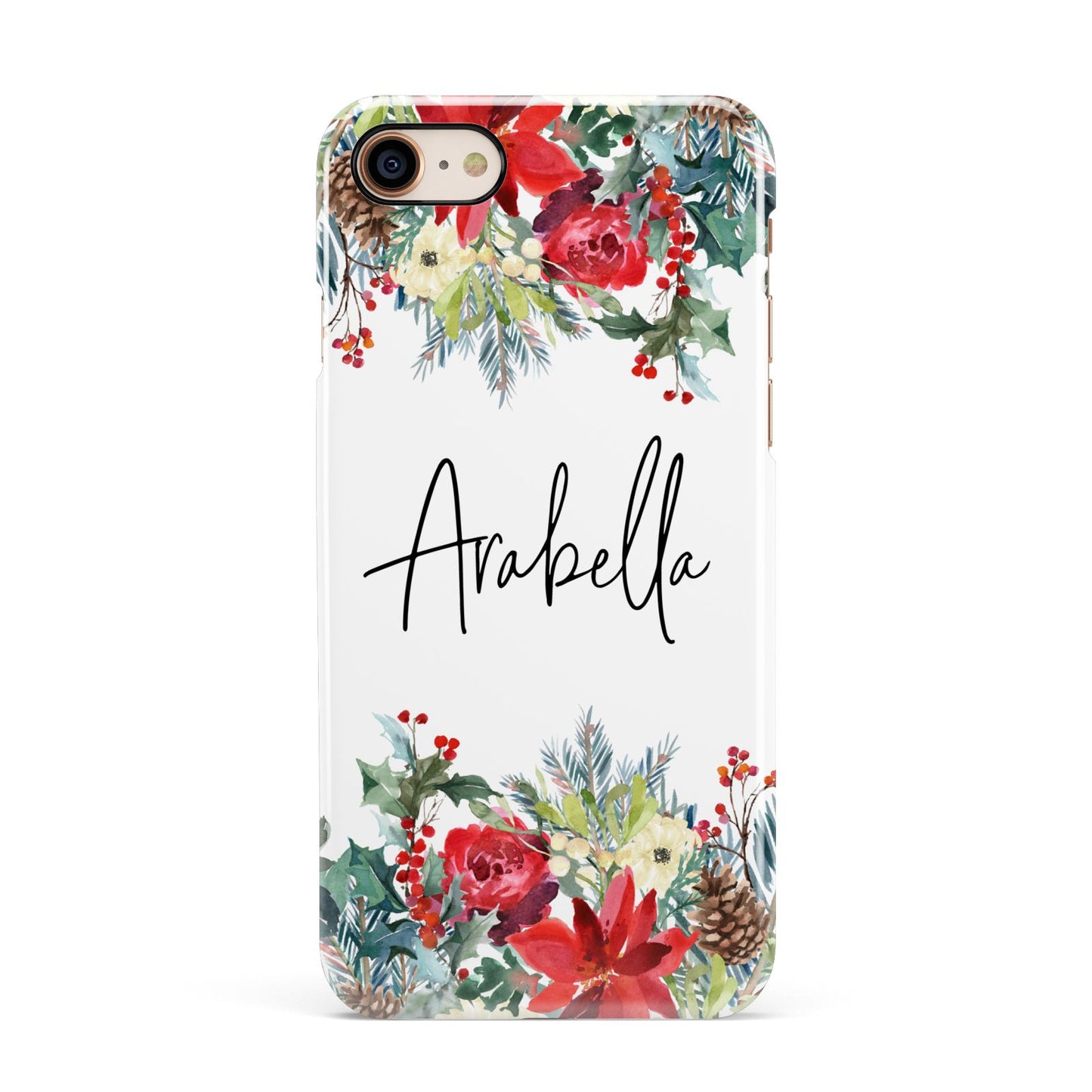 Personalised Floral Winter Arrangement Apple iPhone 7 8 3D Snap Case