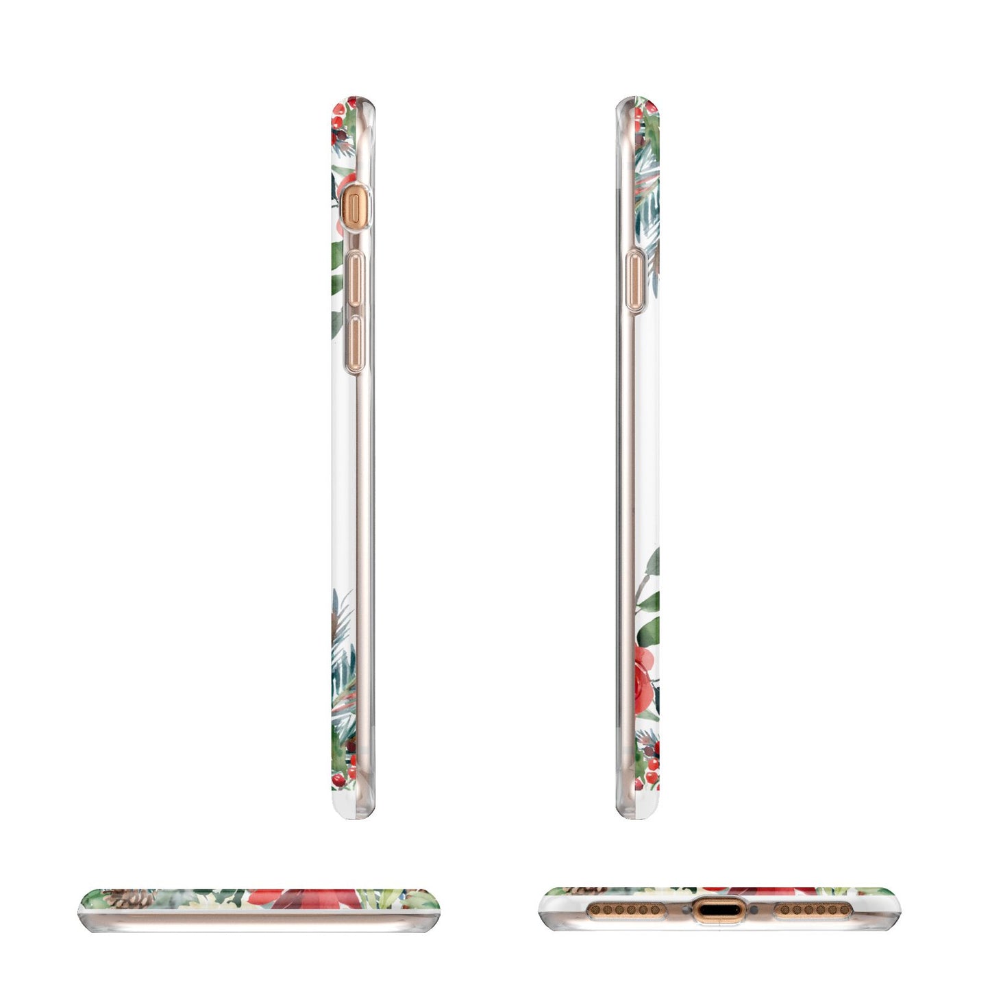 Personalised Floral Winter Arrangement Apple iPhone 7 8 3D Wrap Tough Case Alternative Image Angles