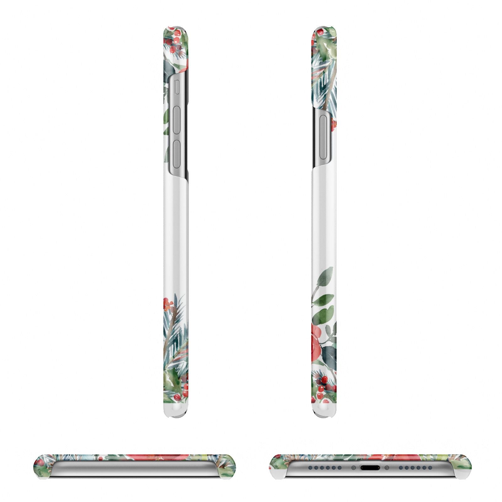 Personalised Floral Winter Arrangement Apple iPhone XR 3D Wrap Snap Case Angled Images on White Phone