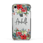 Personalised Floral Winter Arrangement Apple iPhone XR Impact Case Black Edge on Silver Phone