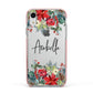Personalised Floral Winter Arrangement Apple iPhone XR Impact Case Pink Edge on Silver Phone