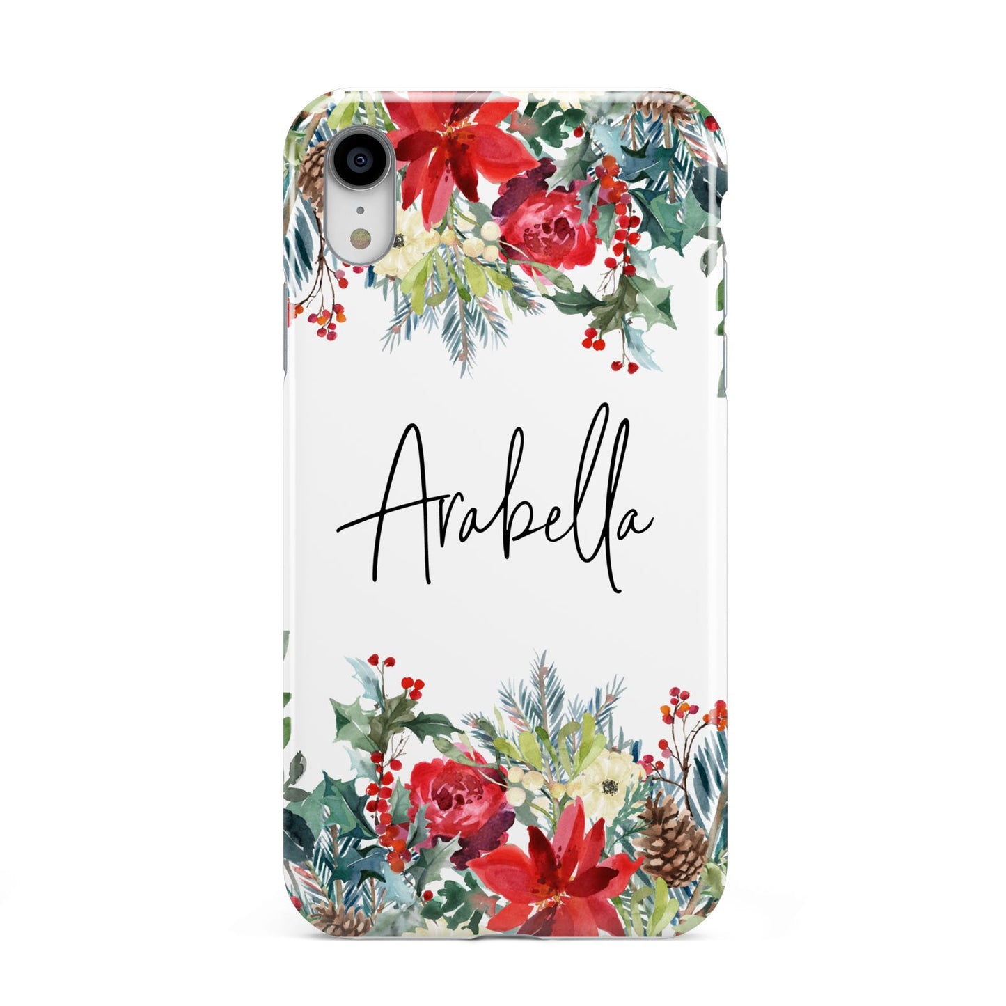 Personalised Floral Winter Arrangement Apple iPhone XR White 3D Tough Case