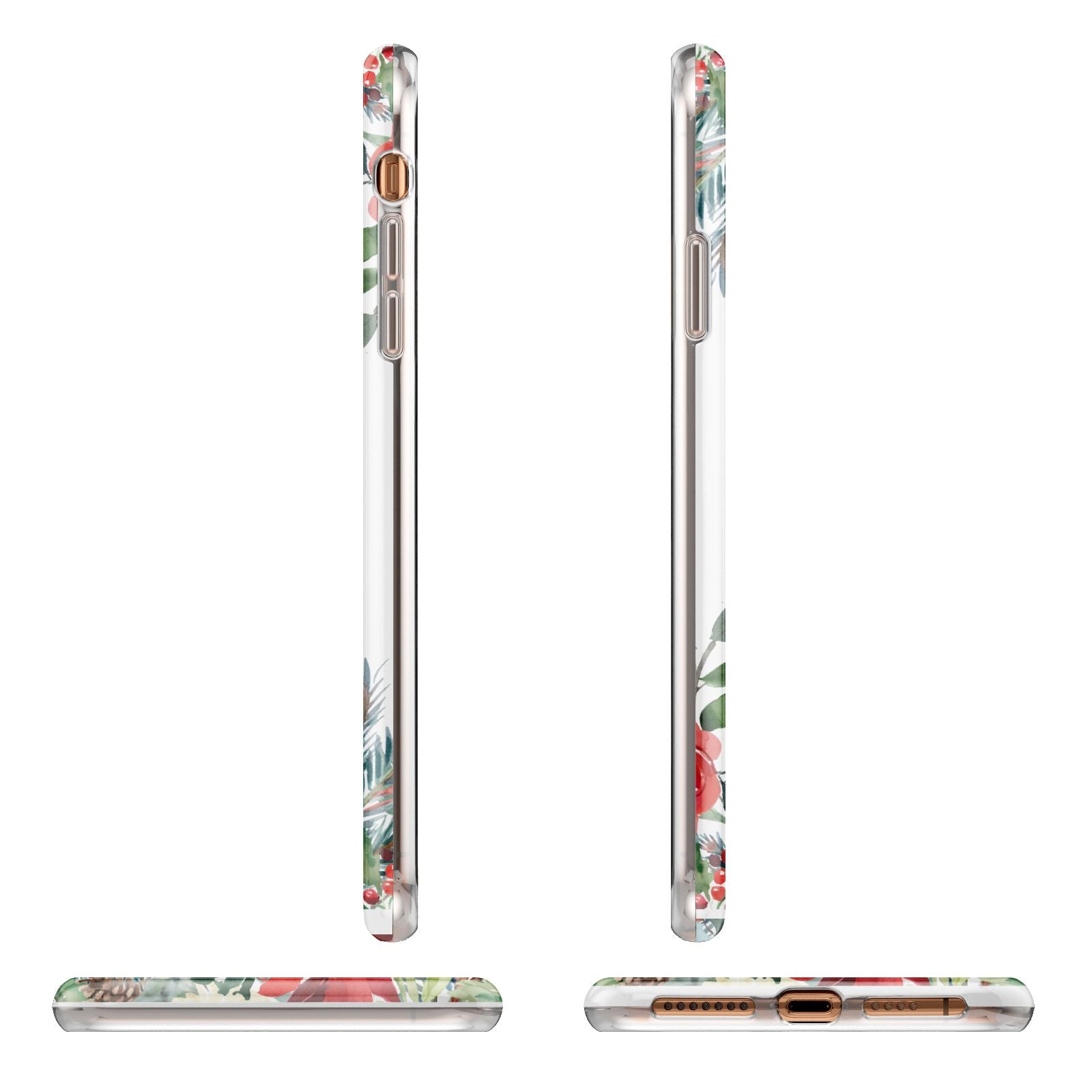 Personalised Floral Winter Arrangement Apple iPhone XS Max 3D Wrap Tough Case Alternative Image Angles