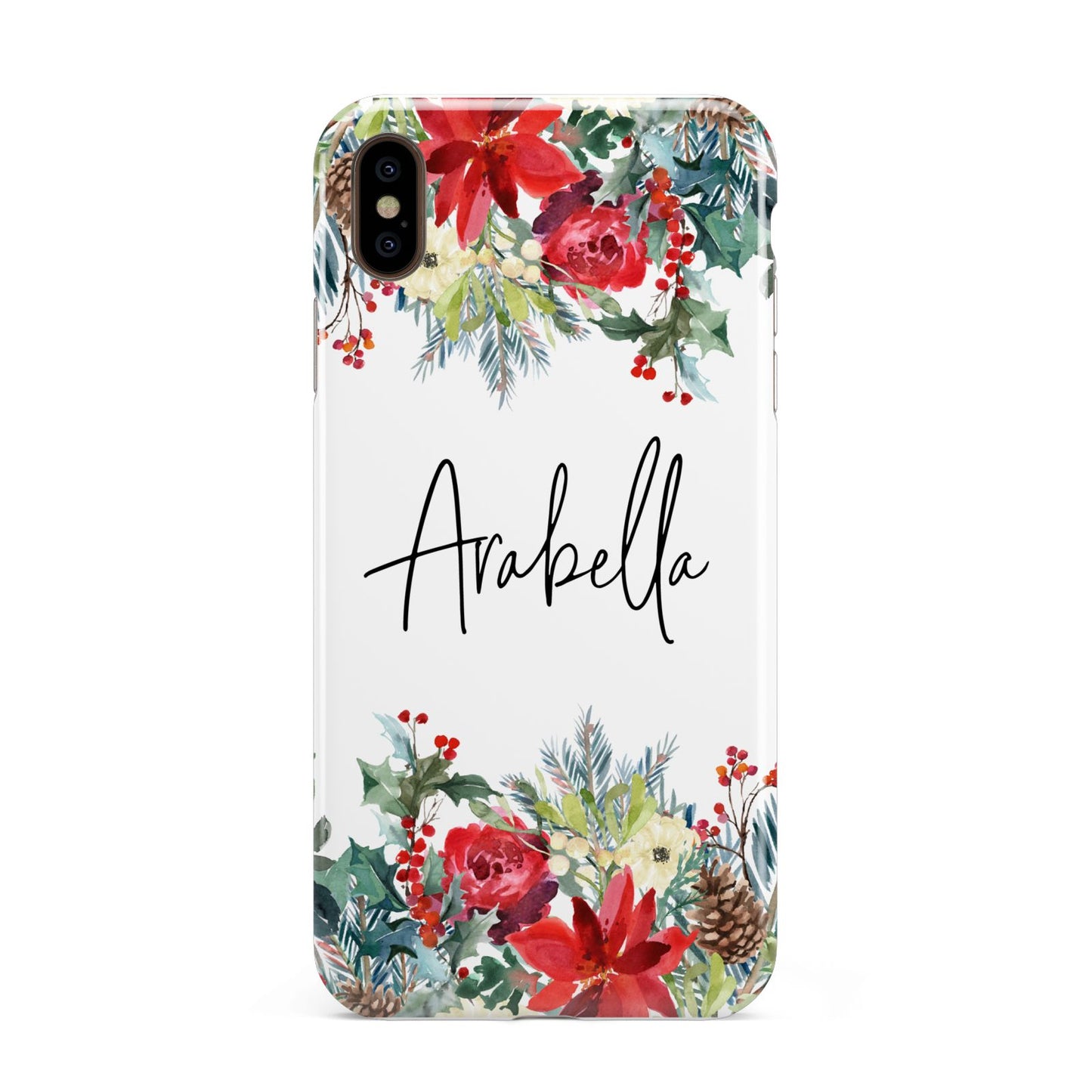 Personalised Floral Winter Arrangement Apple iPhone Xs Max 3D Tough Case