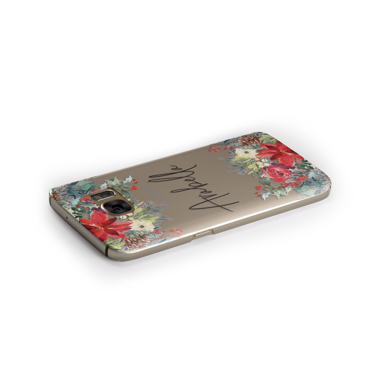 Personalised Floral Winter Arrangement Samsung Galaxy Case Side Close Up