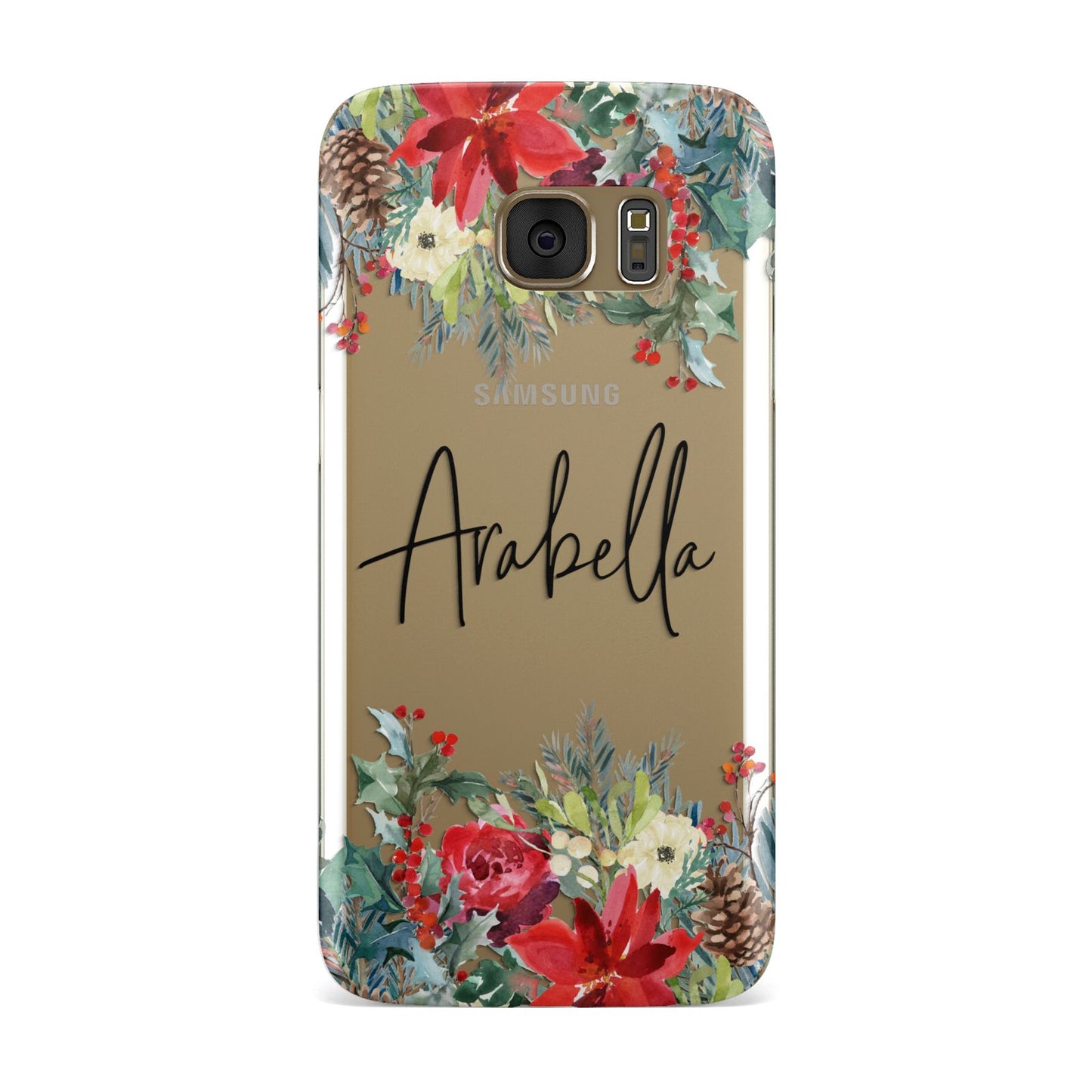 Personalised Floral Winter Arrangement Samsung Galaxy Case
