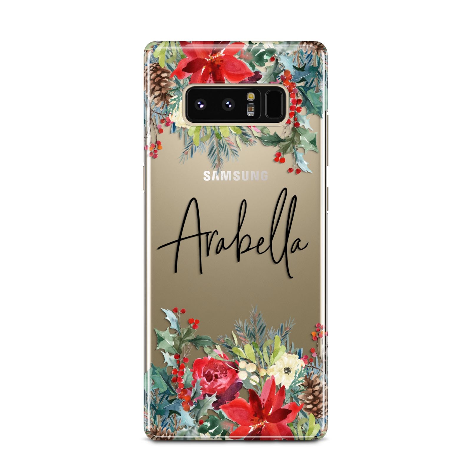 Personalised Floral Winter Arrangement Samsung Galaxy Note 8 Case