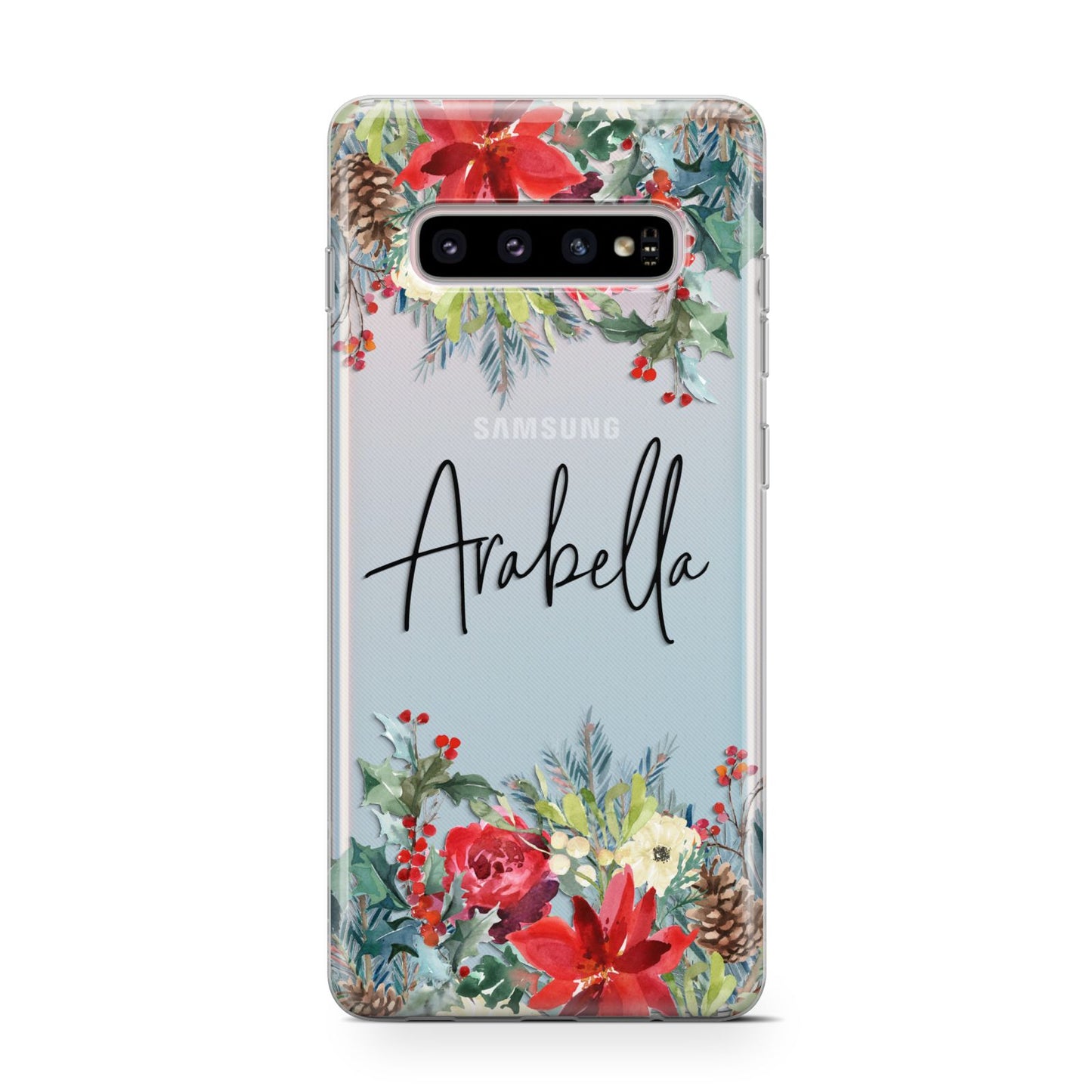 Personalised Floral Winter Arrangement Samsung Galaxy S10 Case
