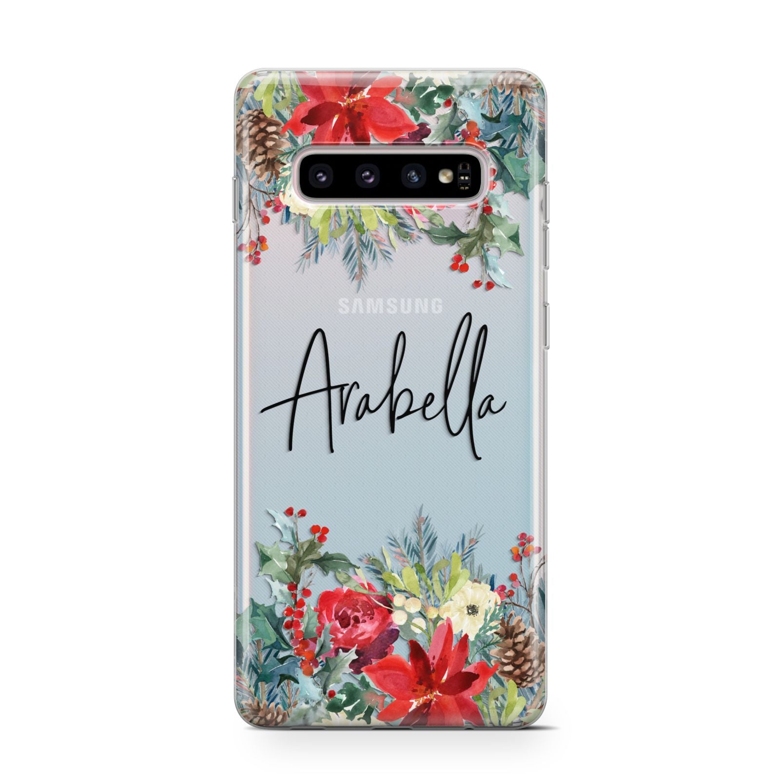 Personalised Floral Winter Arrangement Samsung Galaxy S10 Case