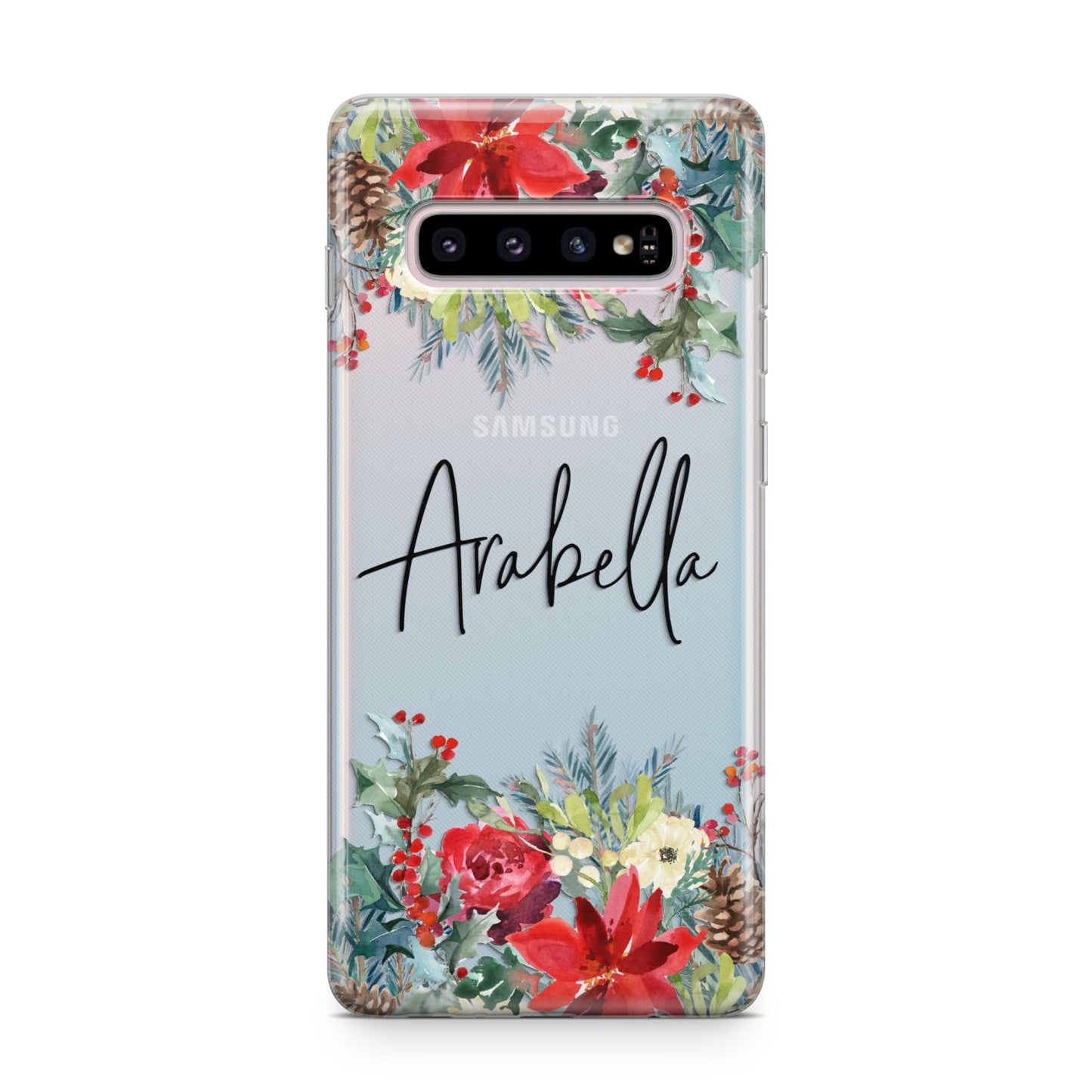 Personalised Floral Winter Arrangement Samsung Galaxy S10 Plus Case