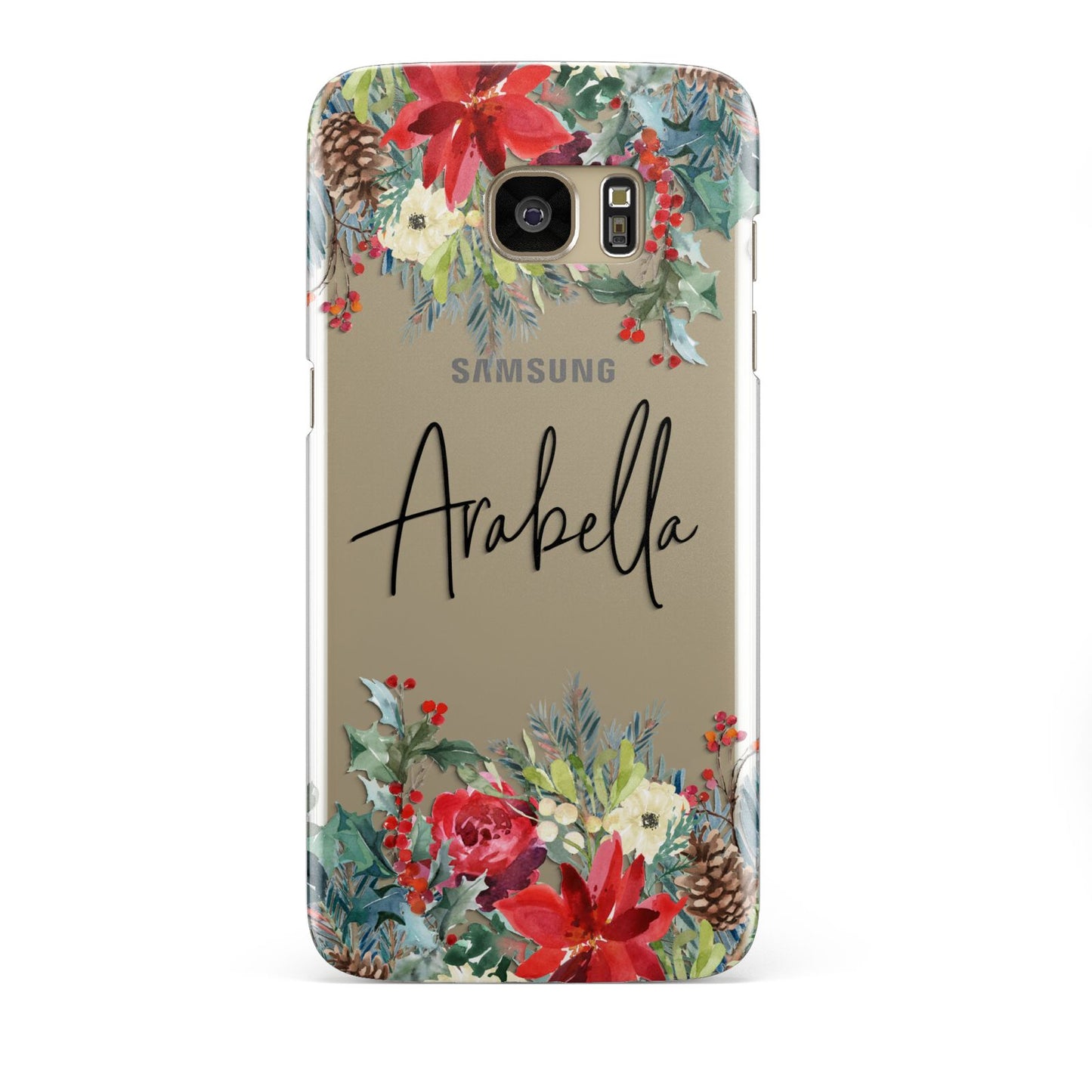 Personalised Floral Winter Arrangement Samsung Galaxy S7 Edge Case