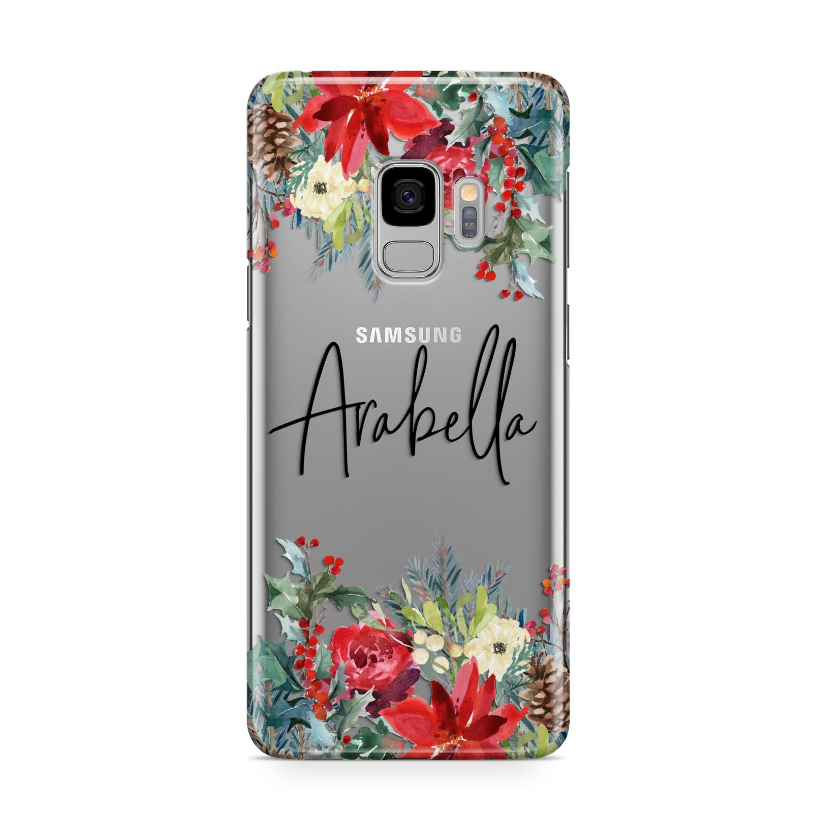Personalised Floral Winter Arrangement Samsung Galaxy S9 Case