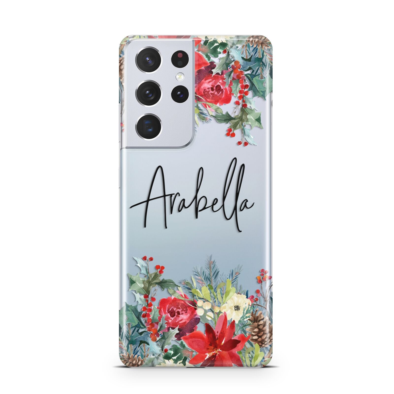 Personalised Floral Winter Arrangement Samsung S21 Ultra Case