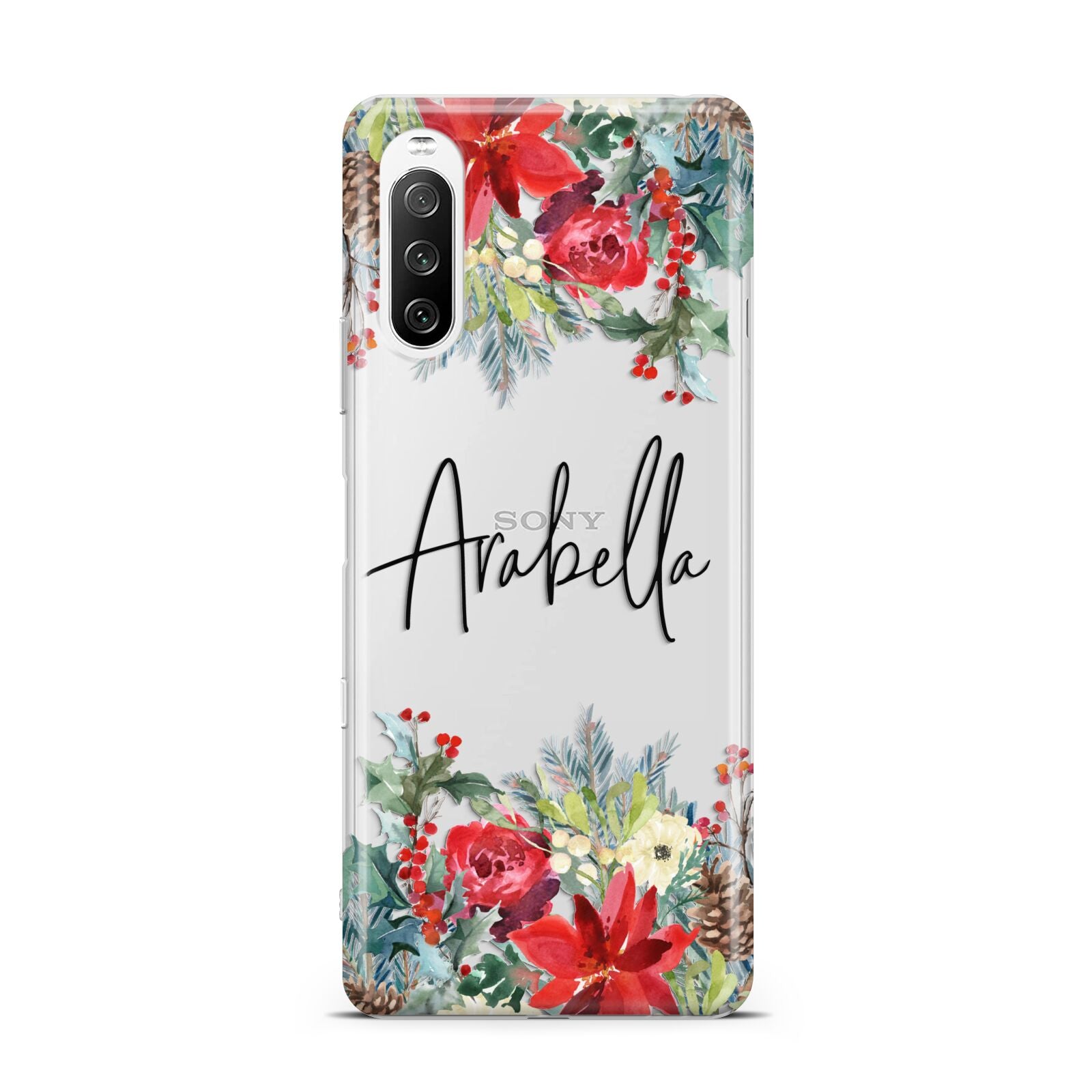 Personalised Floral Winter Arrangement Sony Xperia 10 III Case