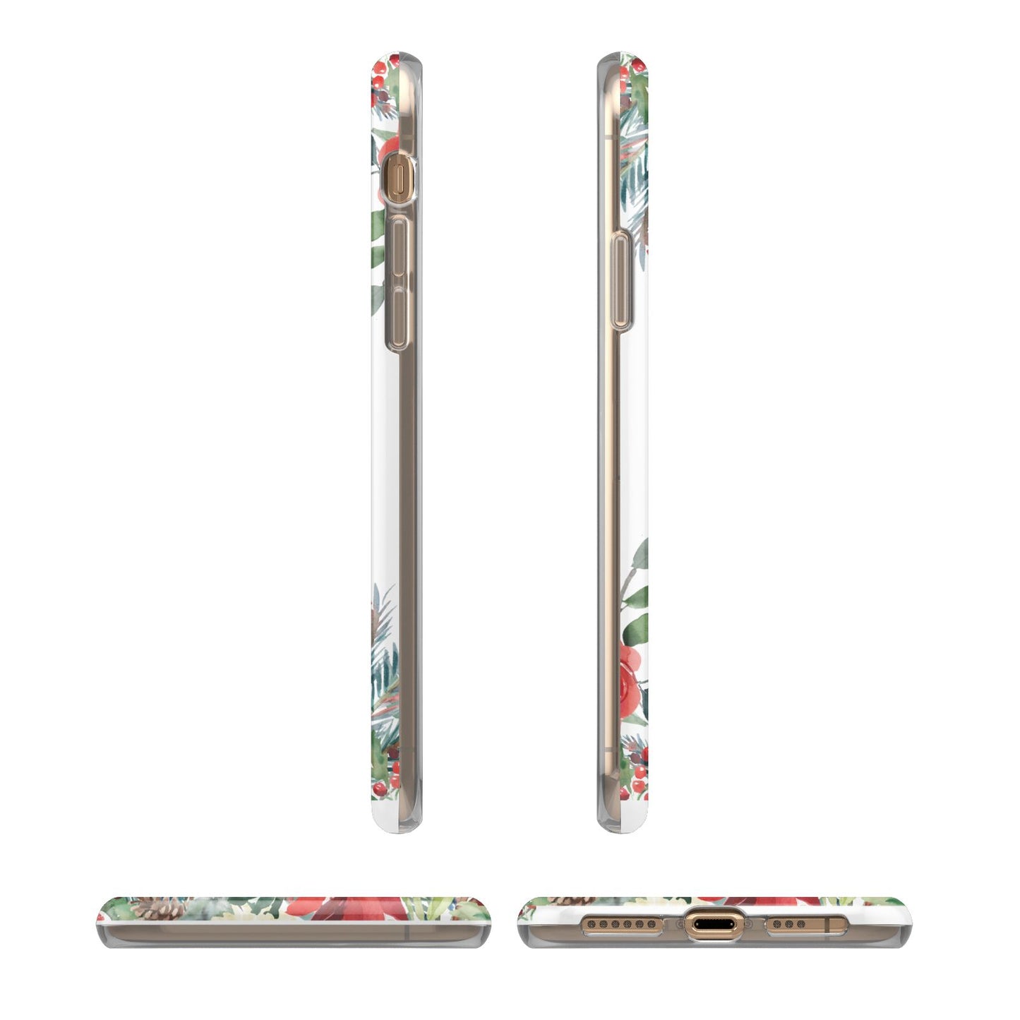 Personalised Floral Winter Arrangement iPhone 11 3D Tough Case Angle Images