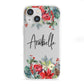 Personalised Floral Winter Arrangement iPhone 13 Mini Clear Bumper Case