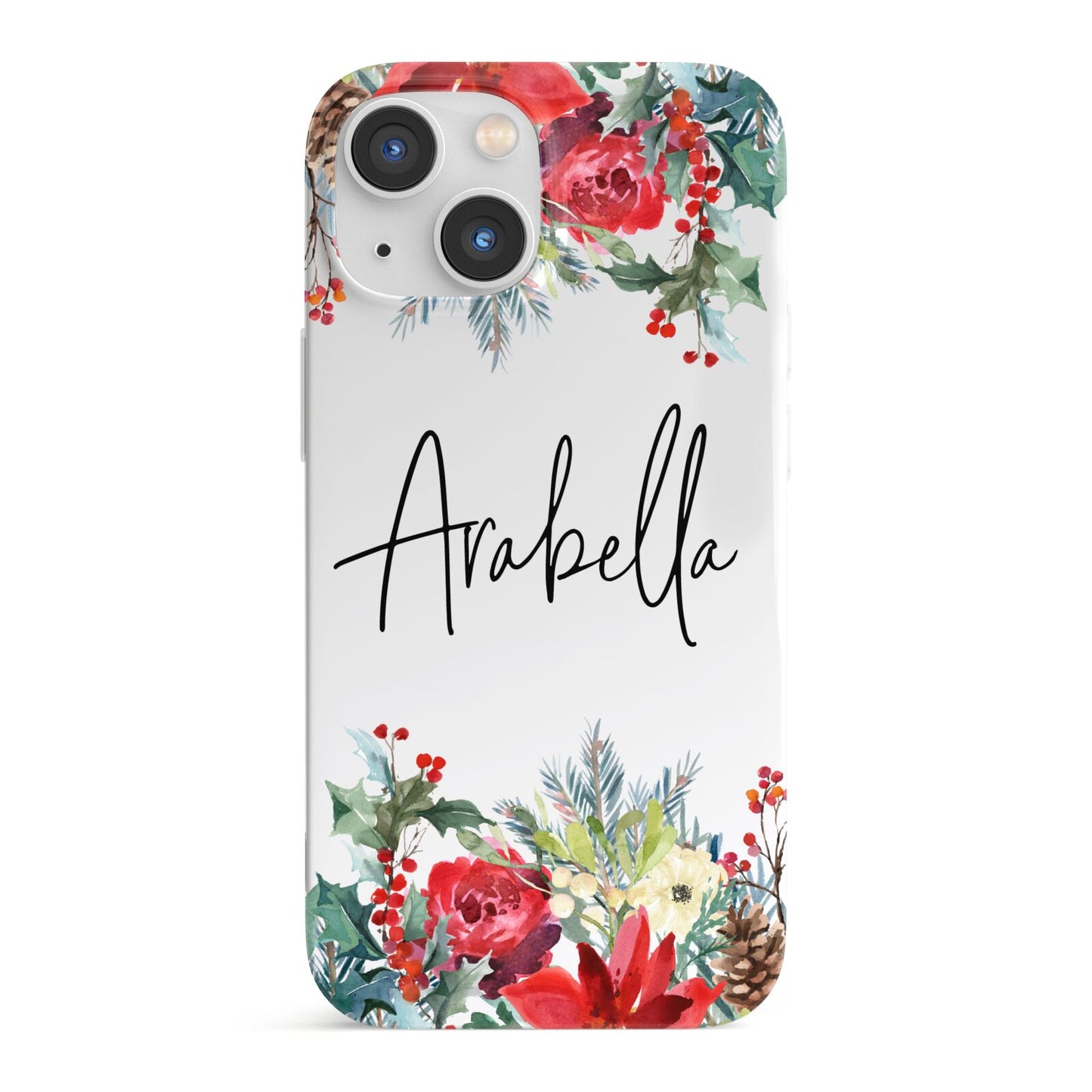 Personalised Floral Winter Arrangement iPhone 13 Mini Full Wrap 3D Snap Case