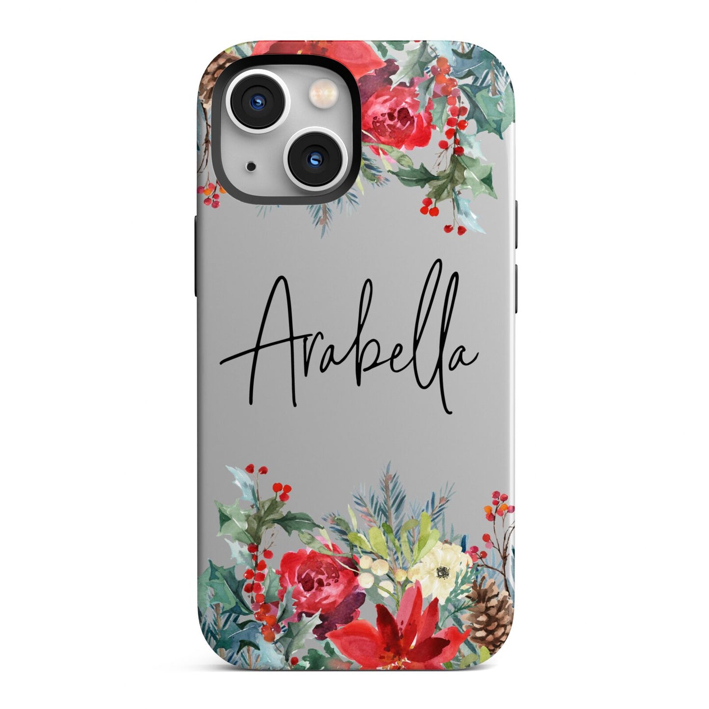 Personalised Floral Winter Arrangement iPhone 13 Mini Full Wrap 3D Tough Case