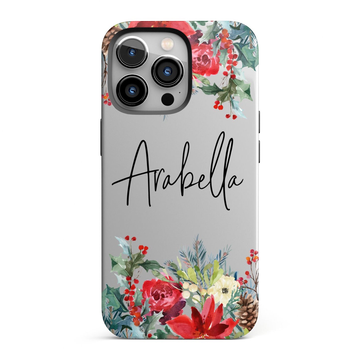 Personalised Floral Winter Arrangement iPhone 13 Pro Full Wrap 3D Tough Case