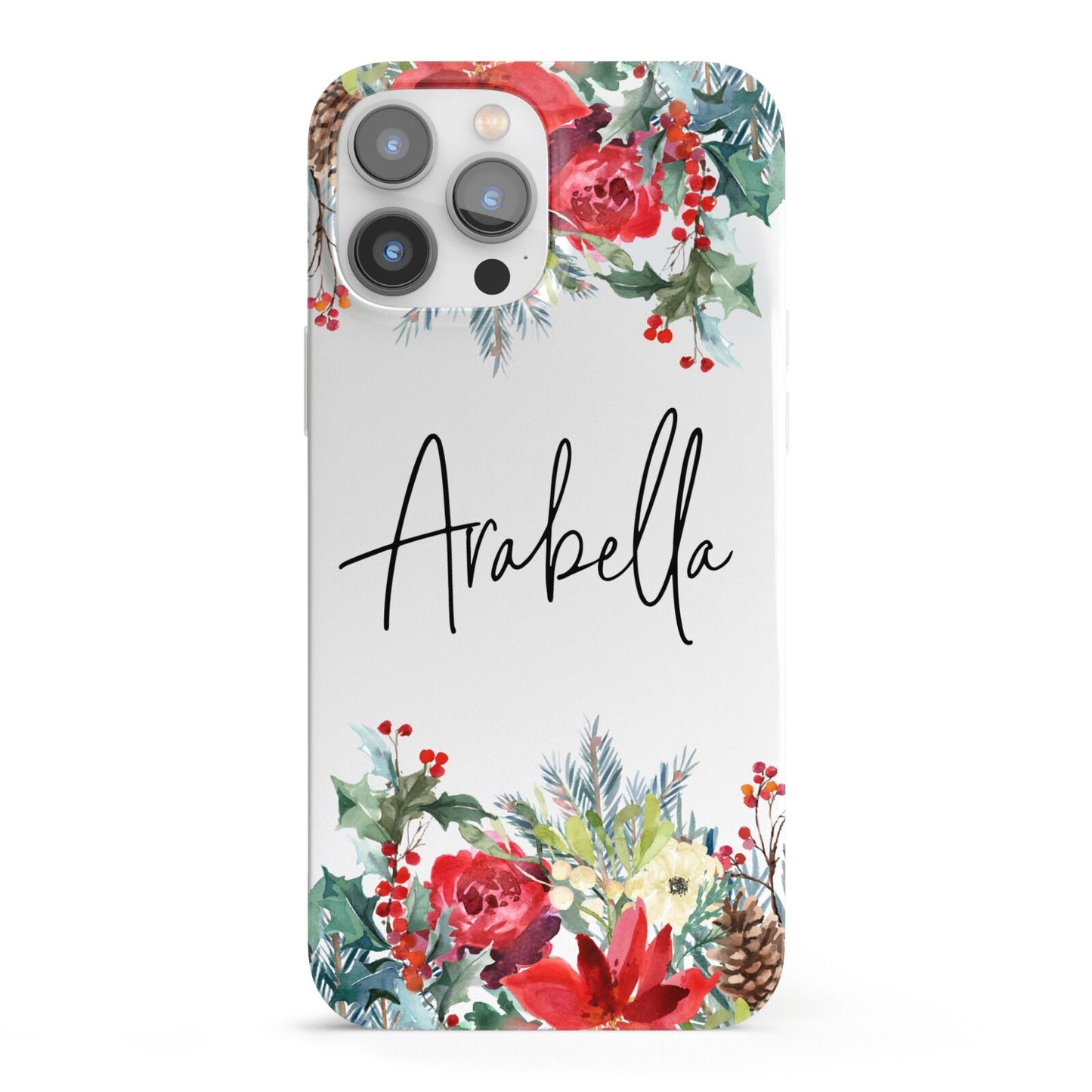 Personalised Floral Winter Arrangement iPhone 13 Pro Max Full Wrap 3D Snap Case