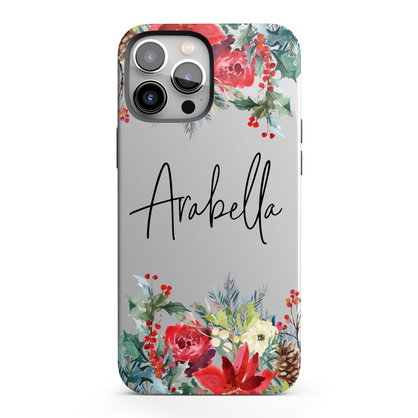 Personalised Floral Winter Arrangement iPhone 13 Pro Max Full Wrap 3D Tough Case