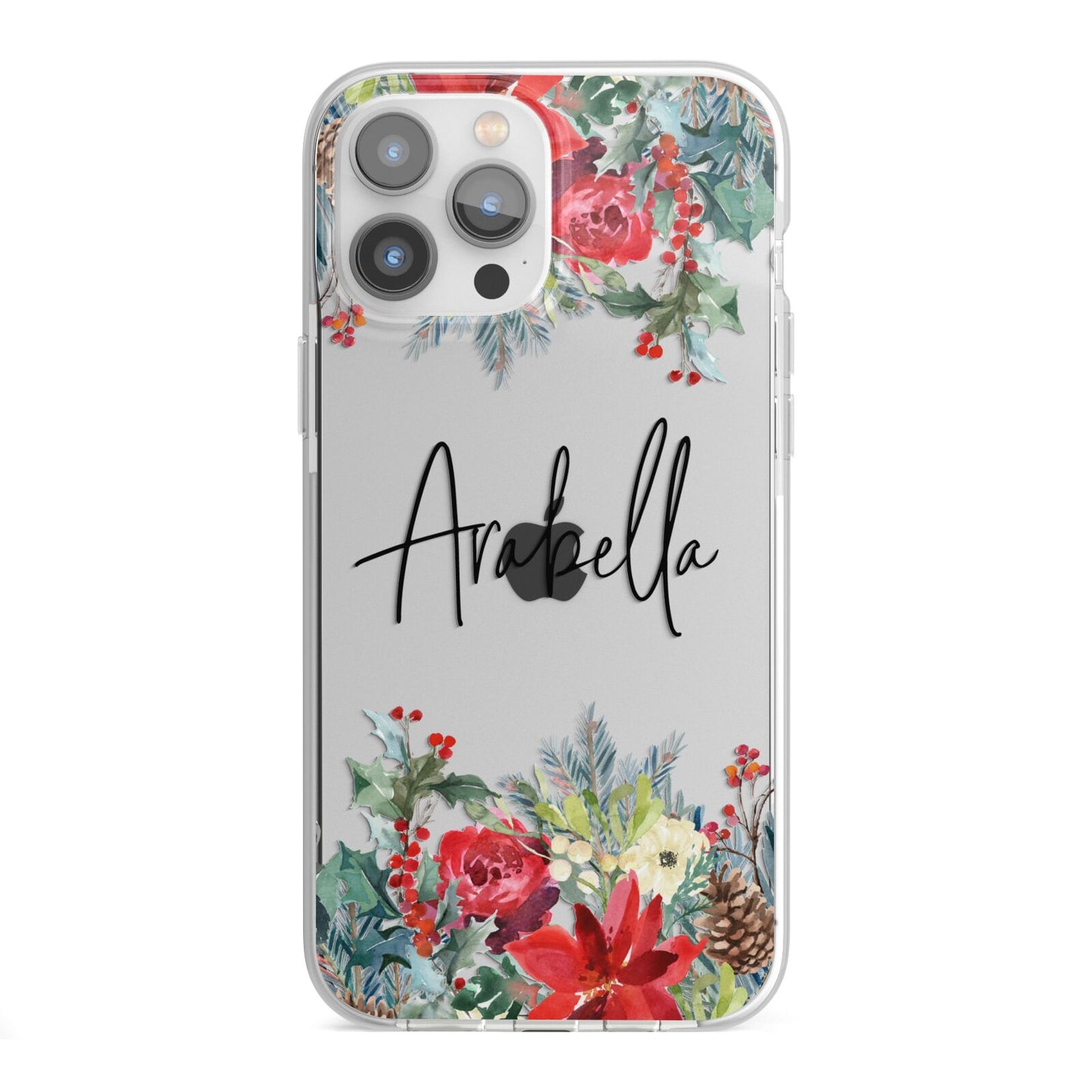 Personalised Floral Winter Arrangement iPhone 13 Pro Max TPU Impact Case with White Edges