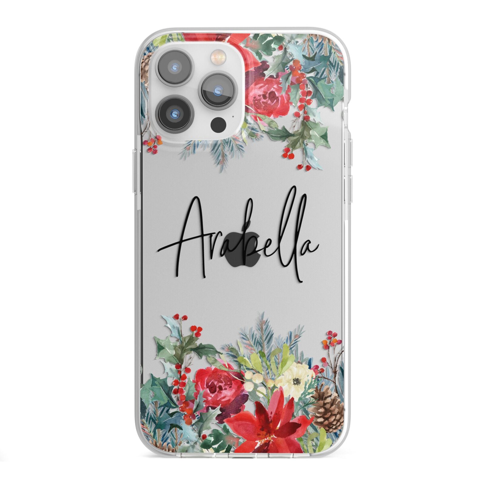 Personalised Floral Winter Arrangement iPhone 13 Pro Max TPU Impact Case with White Edges