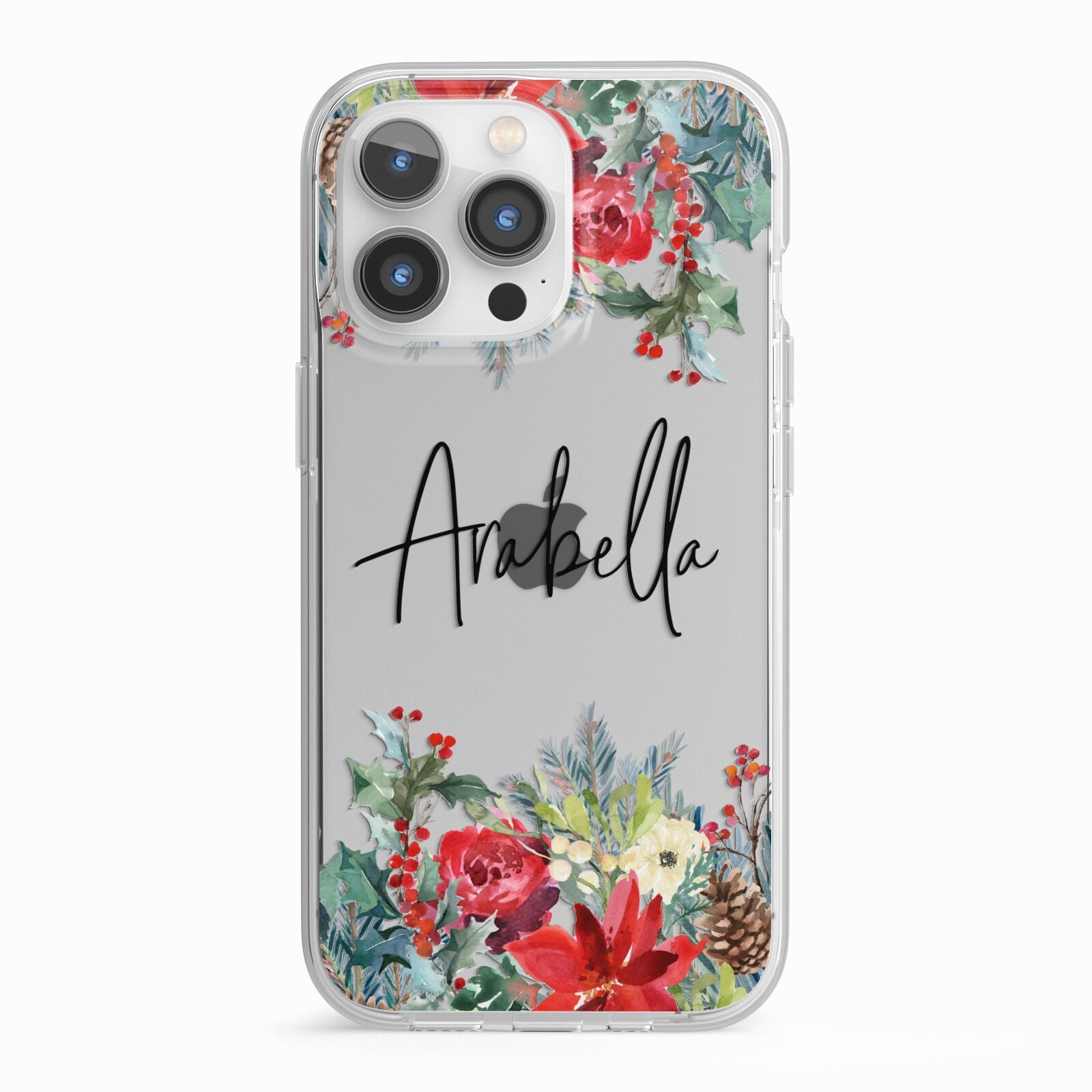 Personalised Floral Winter Arrangement iPhone 13 Pro TPU Impact Case with White Edges