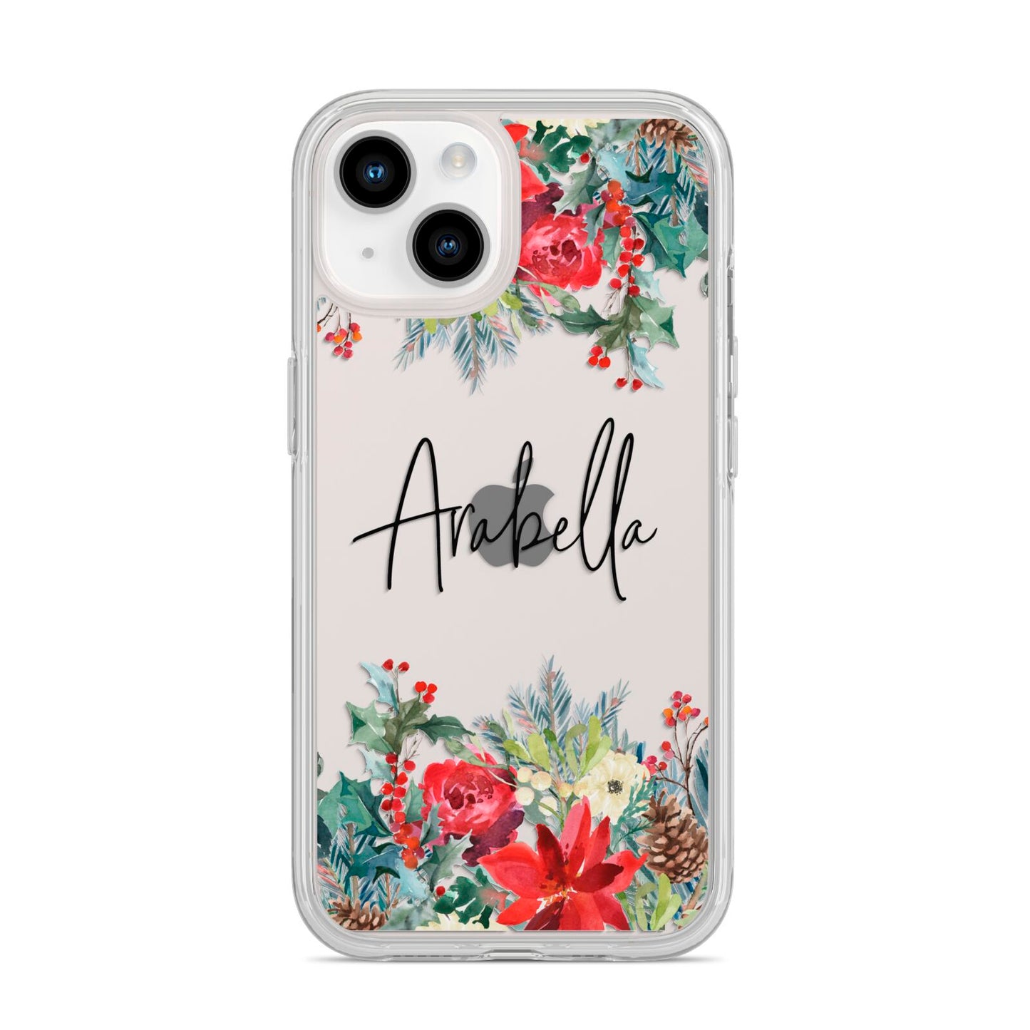 Personalised Floral Winter Arrangement iPhone 14 Clear Tough Case Starlight
