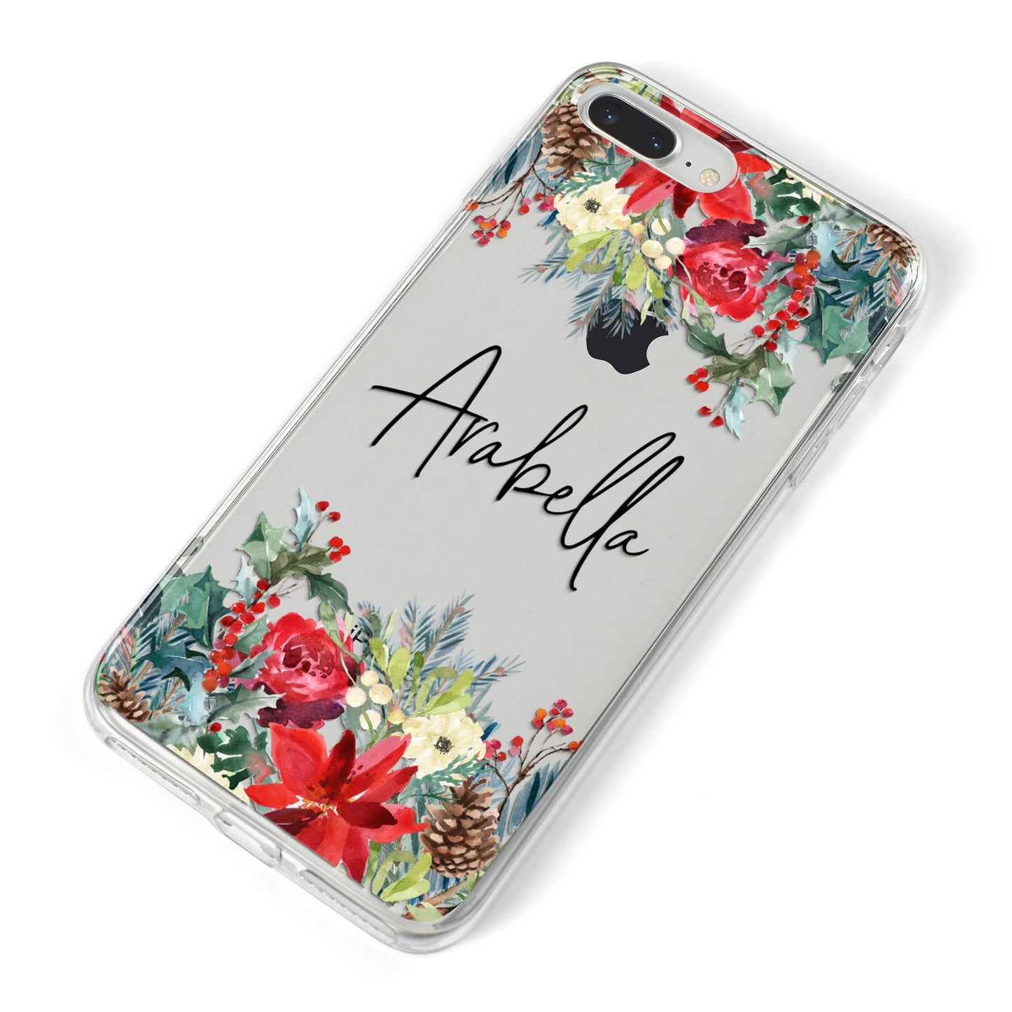 Personalised Floral Winter Arrangement iPhone 8 Plus Bumper Case on Silver iPhone Alternative Image