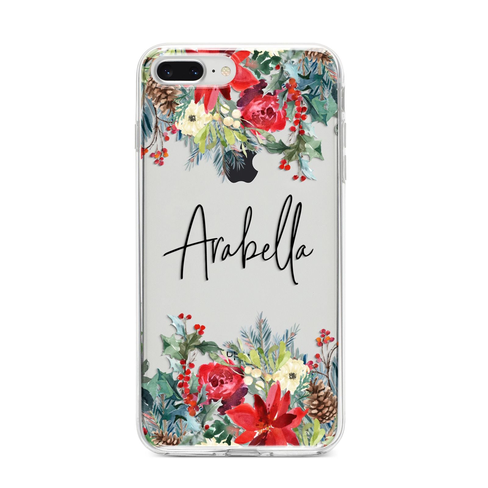 Personalised Floral Winter Arrangement iPhone 8 Plus Bumper Case on Silver iPhone