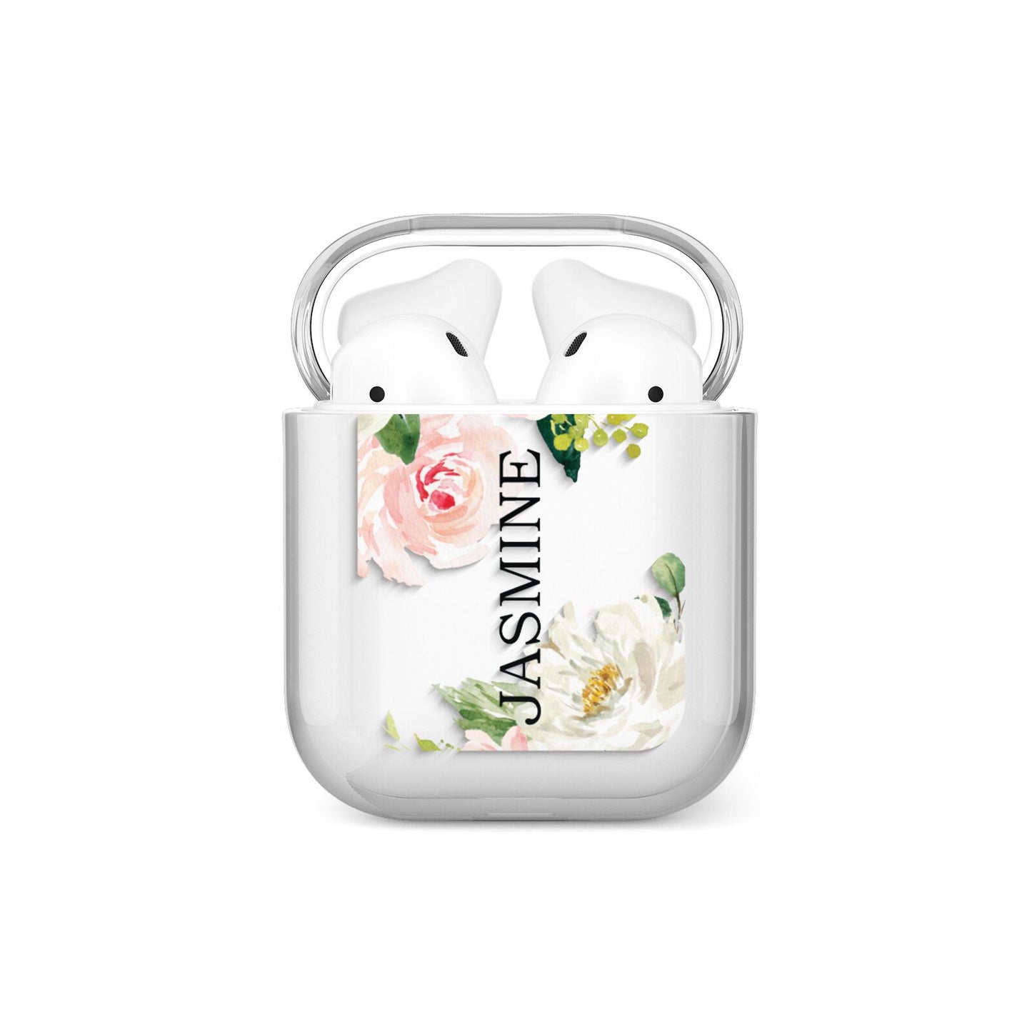 Personalised Floral Wreath with Name AirPods Case