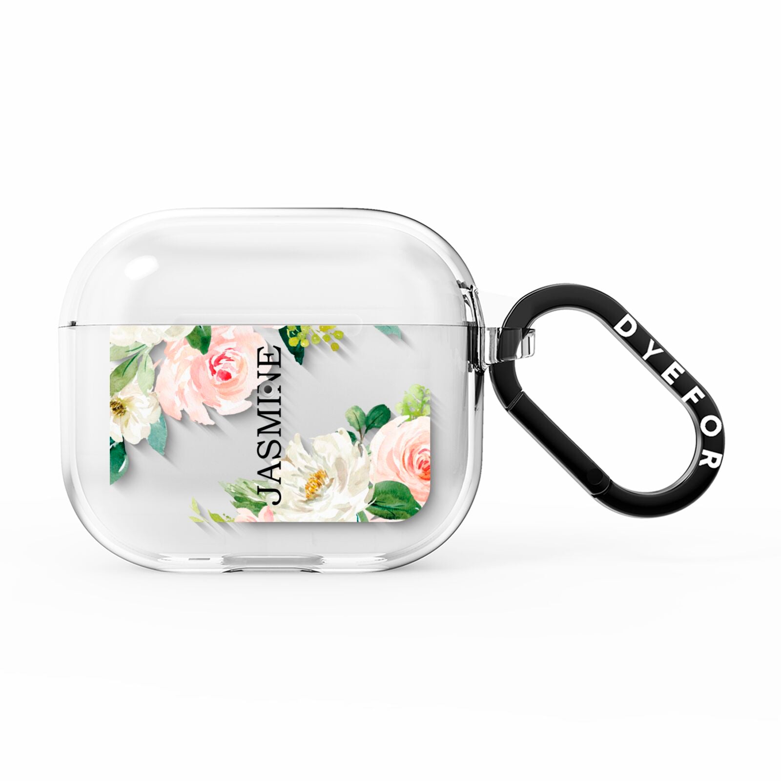 Personalised Floral Wreath with Name AirPods Clear Case 3rd Gen