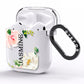 Personalised Floral Wreath with Name AirPods Clear Case Side Image