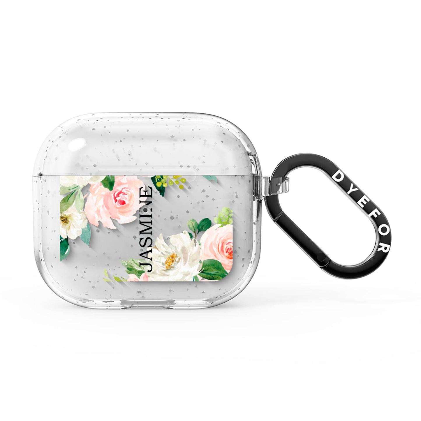 Personalised Floral Wreath with Name AirPods Glitter Case 3rd Gen