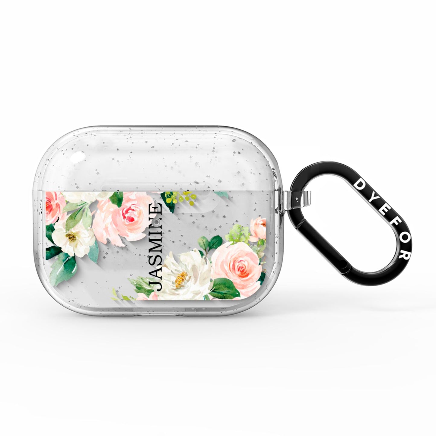 Personalised Floral Wreath with Name AirPods Pro Glitter Case