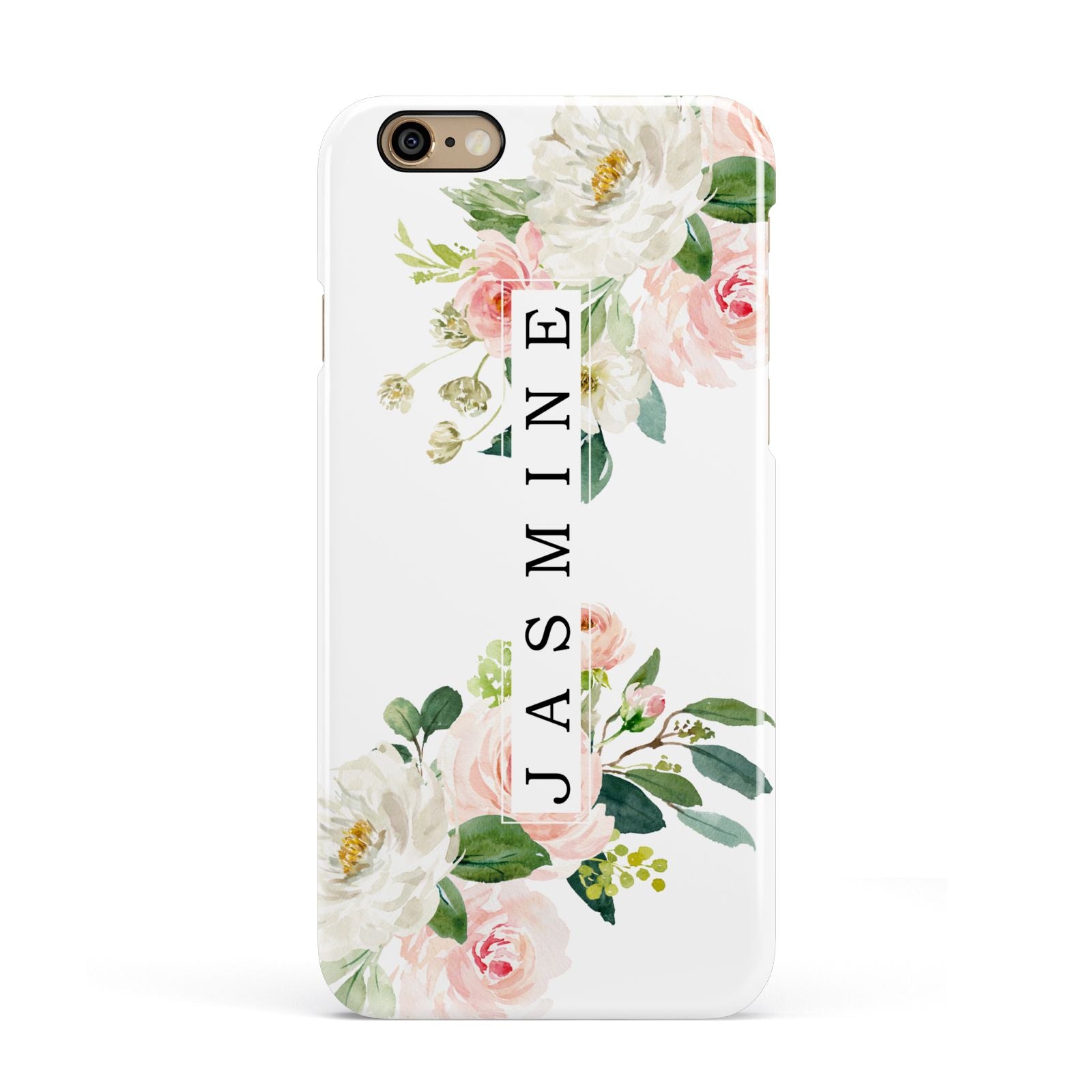 Personalised Floral Wreath with Name Apple iPhone 6 3D Snap Case