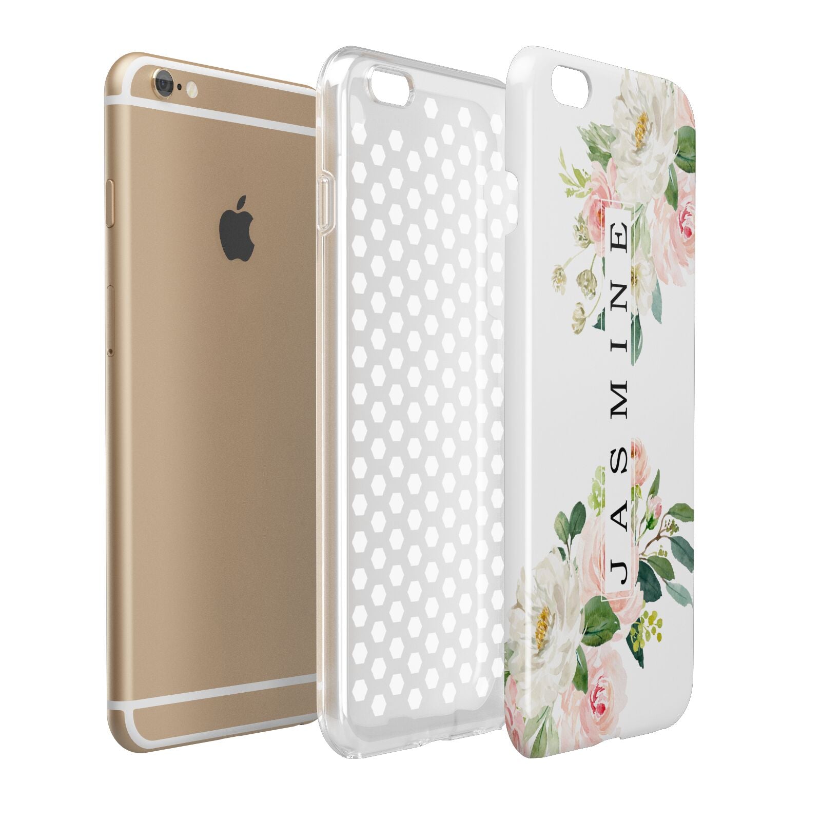 Personalised Floral Wreath with Name Apple iPhone 6 Plus 3D Tough Case Expand Detail Image